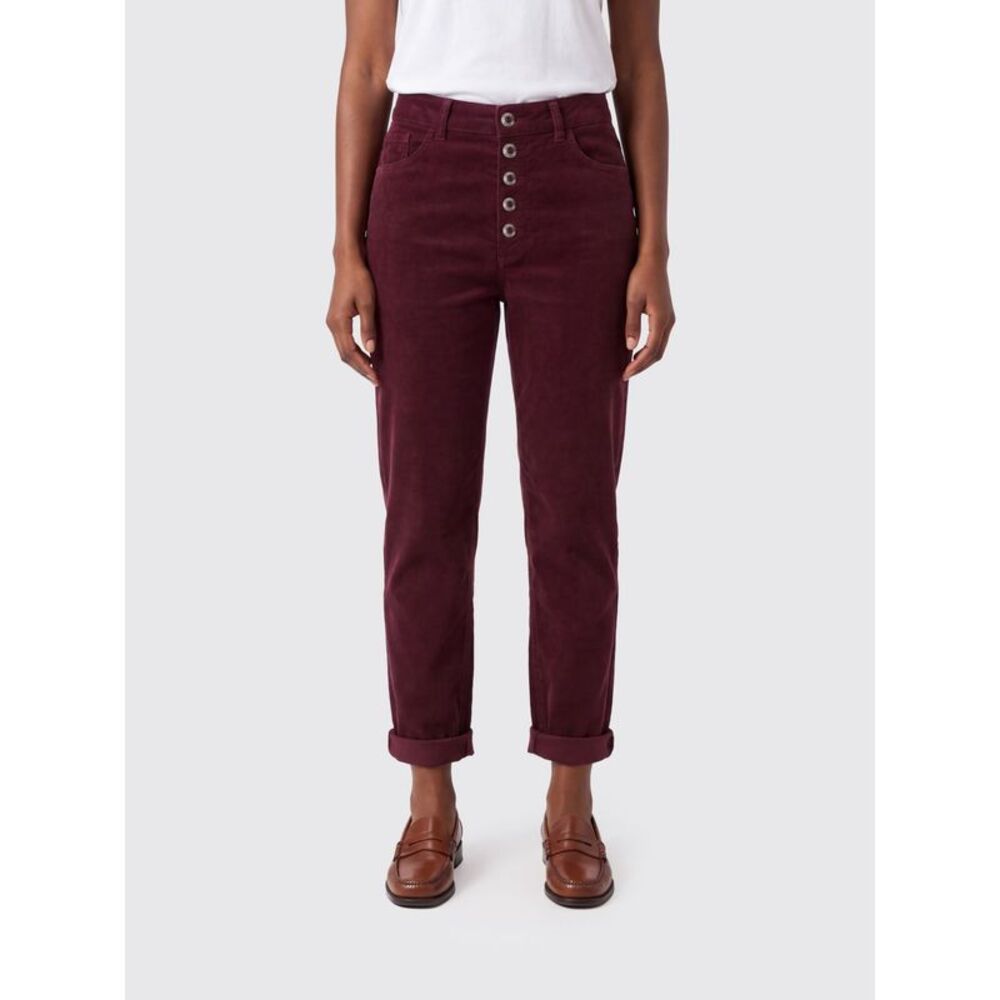 Dondup Women Dondup Koons Straight Cropped Velvet Jeans In Brown With Mid-Rise